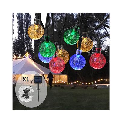 China Outdoor Holiday Round Plastic Crystal Globe Bubble String Lights Christmas Garden for sale