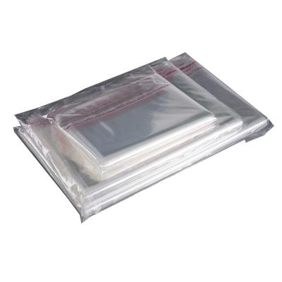 China Low moq large size high quality disposable Logo Packing Opp Plastic Bag custom made transparent with self adhesive for garment for sale