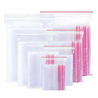 China Hot Sales 100/Pack Recyclable PePlastic Zipper Bag Food Packaging Bag Reusable PePlastic Zipper Bags for sale