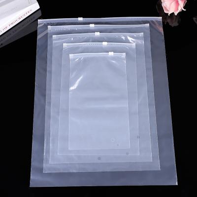 China Hot Sale Logo Plastic Bag Matte Clear Transparent Frosted Custom Zipper PE Recyclable Poly Bag For Shoes Packaging for sale