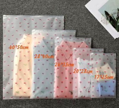 China Factory Recyclable Customize PVC Self Seal Bag Plastic PVC Frosted Zipper Bag With Logo For Clothing for sale