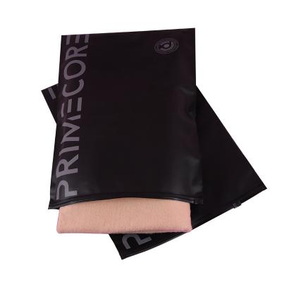 China Recyclable Black Translucent Clear PVC Plastic Bags Custom Logo Frosted Poly Zipper Bags For Clothes Shoes Packaging for sale