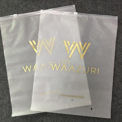 China Clear PVC Recyclable Translucent Zipper Plastic Bags Swimwear Clothes For T-shirt Bag Zipper Polybags Garment Plastic Bag With Logo for sale