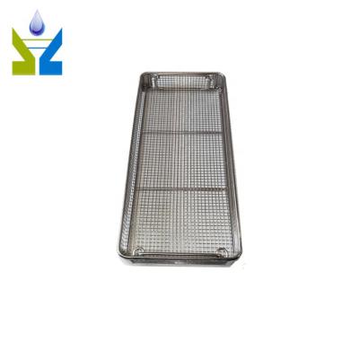 China Hot Sales 304 Stainless Steel Welded Wire Mesh Type Hospital Disinfection Baskets 20 Cm X 30 Cm X 8 Cm for sale