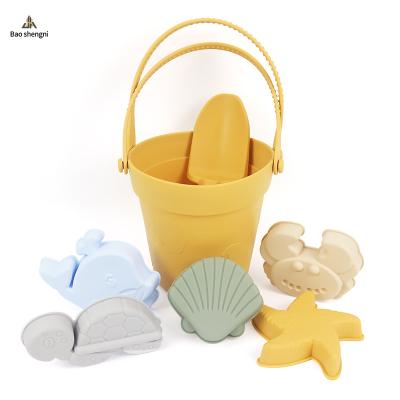 China Kids Fun Toys Outdoor Toys for Kids Baby Silicone Colorful Beach Toys Sand Bucket Set BPA Free Baby Toys 8pcs for sale