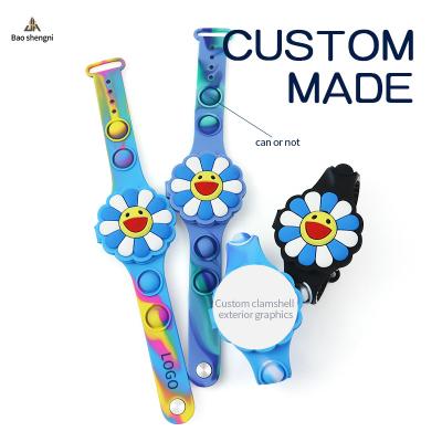 China Silicone Smart Pop Strap Watch Lead By Date Auto Waterproof For Kids Watch Lovely Sunflower Digital Watch for sale