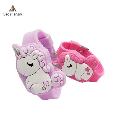 China Auto Date Led Show Lovely Digital Watch Unicorn Silicone Kids Watch Animal Cartoon Toys For Girls And Boys for sale