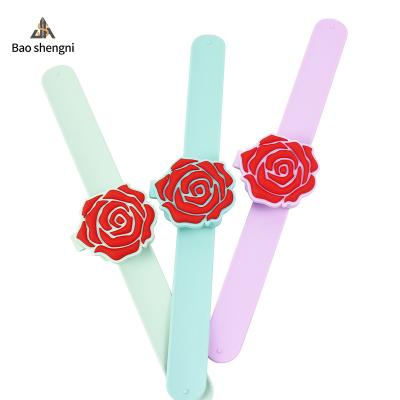 China Automatic Date JHS Kids Watch 2022 Soft Watch Rose Flower Flip Digital Led Watch Pat Strap With Customized Logo for sale