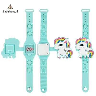 China Cartoon Automatic Watch Kids Date Silicone LED Digital Children Watch Boys Fancy Led Pop Watches For Girls for sale