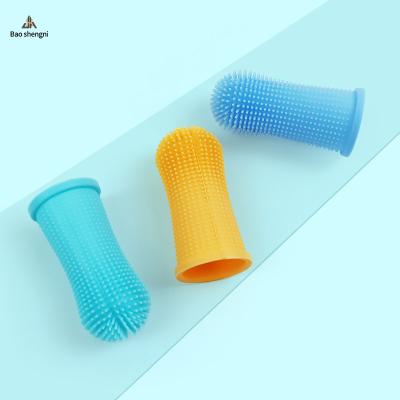 China Wholesale Soft Toy JHS Soft Toothbrush Silicone For Pets Easy To Take For Dog Cleaning Brush Finger Toothbrush for sale