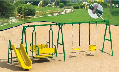 China environmental protection steel swing and slide playground for kindergarten for sale