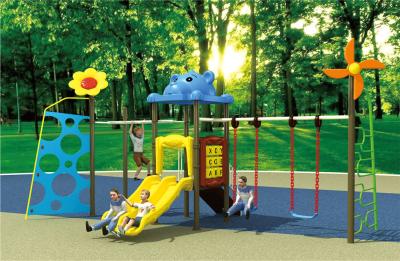 China small size kids fitness equipment outdoor swing sets with slide for sale