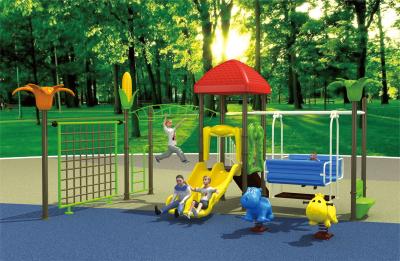 China children game climbing playground, plastic outdoor slide with swing for sale