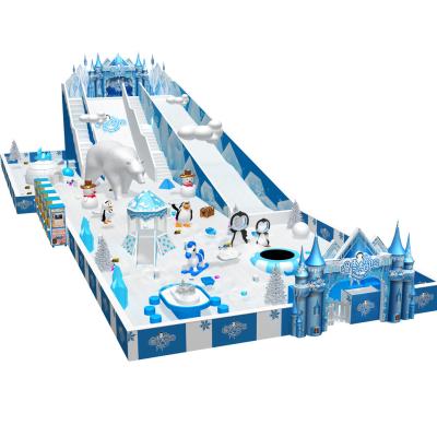 China snow theme plastic kids indoor play structure with various games for sale