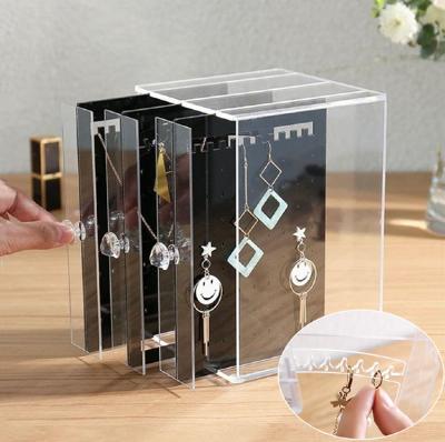 China JAYI Custom Clear Black Acrylic Jewelry Stand Organizer Holder Earrings Ring Necklace Display Rack for sale