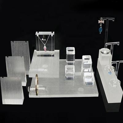 China JAYI Custom Luxury Acrylic Jewelry Display Sets for Necklace Earrings Ring Display for sale