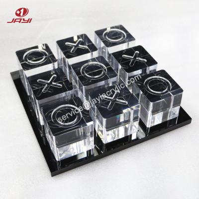 China Custom Transparent Acrylic Tic Tac Toe Game Clear Acrylic X and O Game Set for sale