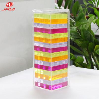 China JAYI OEM Customized Acrylic Tumble Tower Game Board Kids Chess Games Stacking Block for sale