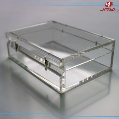 China Jayi acrylic factory offer Clear acrylic gift lock box with lid for sale