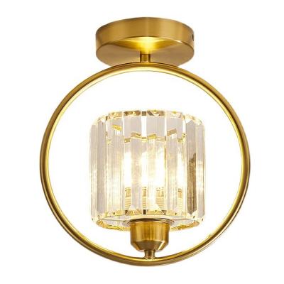 China Chinese Luxury Industrial Iron Factory Entrance Hallway Lamp Modern Glass Ceiling Lighting Aisle Light for sale