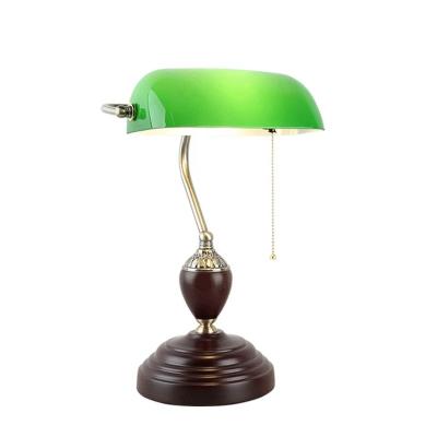 China Classic nostalgic solid wood green bank lamp bedroom head Nordic compound material bed study desk American lamp for sale