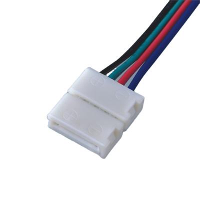 China Commercial LED Strip Accessories and LED Strip Connectors 4 Pin RGB Pin 10mm Male Extension Lead for sale