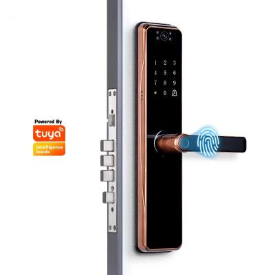 China Camera Surveillance Lock Tuya Biometric Fingerprint, Security Intelligent Smart Lock with WiFi APP Password RFID Door Lock Z9 pro for sale