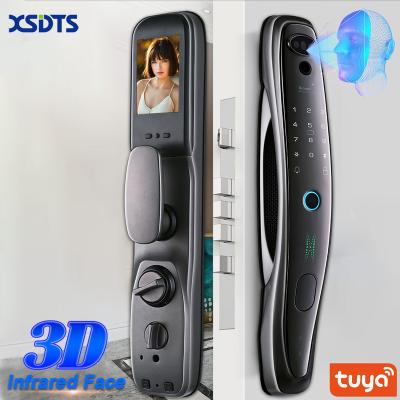 China Tuya Smart 3D Biometric Face Door Lock Security Camera Fingerprint Smart Password Electronic Key Unlock Q8 pro for sale