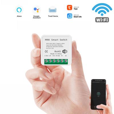 China New Arrival 10A MINI Tuya WiFi Sealed Switch Led Life Supports 2 Way APP Voice Relay Timer Google Alexa Light Weight Smart Home for sale