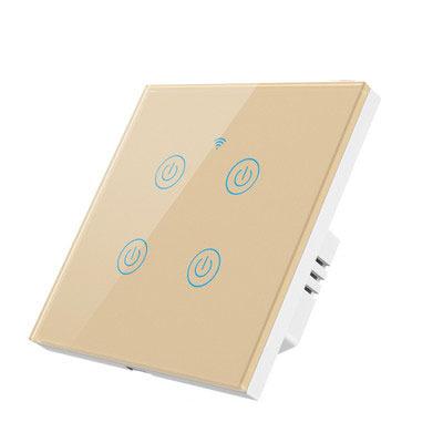 China Smart Life Touch WiFi Wall Switch Light APP No Neutral Wire Required 1/2/3/4 Band Tuya EU Voice Google Alexa SW01 Glass Home for sale