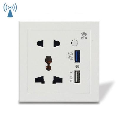 China Commercial Smart WiFi Wall Outlet Outlet Power Control Sockets Universal Wireless USB Charger Adapter Work With Google Assistant Alexa for sale