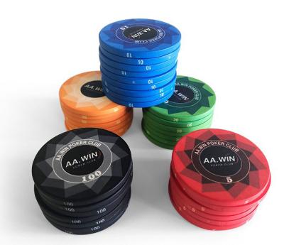 China Exquisite Casino Quality Art 39mm Full Printing Texas Poker Chips Ceramic EPT Classic Gaming Poker Chips for sale