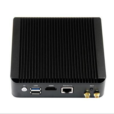 China 4 Lan Ports Fanless Industrial Mini PC With Integrated Motherboard With J1900J1800 CPU Max Support 8GB 134*126*45.3 mm for sale