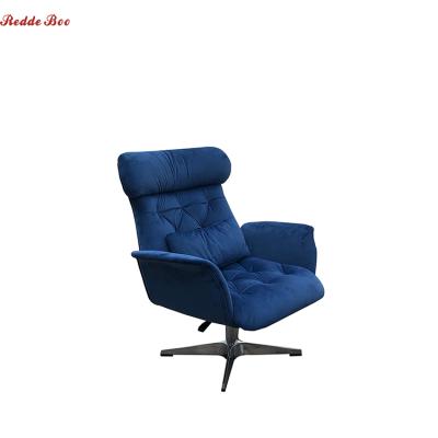 China Wholesale Hot Selling EUROPEAN King Throne Hotel High Back Chairs With Metal Leg Navy Blue Soft Royal Accent Chair With Stool for sale