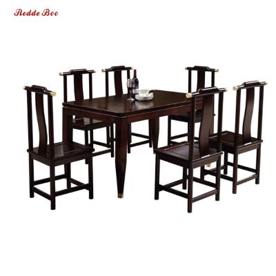 China Hot Sale Antique Square Classic Chinese Mahogany Table With Wooden Chairs Set Dining Room Furniture for sale