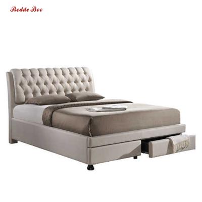 China Minimalist King/Queen Size Bed Furniture Design Soft Bed Room Set Solid Wood Frame Queen Size Bed Storage B1013 for sale