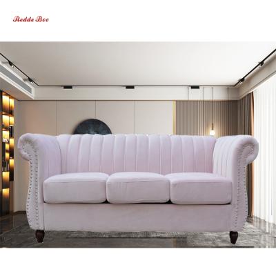 China Redde Boo Luxury Tufted Pink Sofa Fabric Sofa With Seat Covers Button Diamond Indoor Couch Sofa Sets for sale