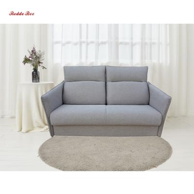 China Clear KD Armrest 3 Seat Steel Frame Fabric Convertible Sofa Stock Slim Removable Sofa 2703 for sale