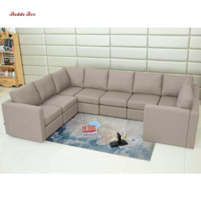 China Hot Sale Convertible Modern Style Sectional Couch Living Room Furniture L Form Sofas Fabric Corner Sofa Set 8839 for sale