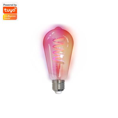 China Residential Dimmable Light Bulb Tuya App Control Vintage Smart Filament Lamp for sale