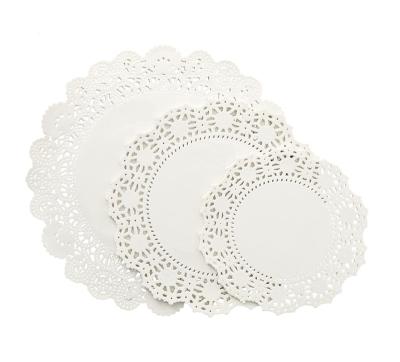 China White Minimalist Assorted 3 Sizes Round Lace Paper Doilies High Quality Eco Friend Place Mats For Cake Food Crafts for sale