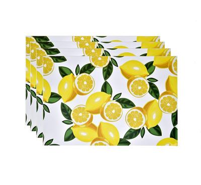 China Minimalist Yellow Lemon Slices Citrus Charger Place Mat Disposable Lemons Paper Place Mats For Dining Table for sale