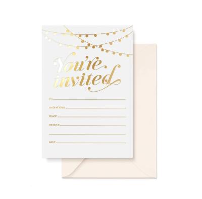 China Modern Luxury Card Traditional Gold Foil Invitations With Beautiful Envelopes Party Invitations Card For Birthday Wedding for sale