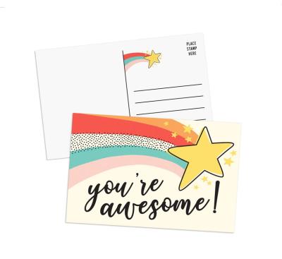 China Business.office.gift .promotion.etc premium quality positive affirmations cards you are awesome postcards for kids and adults for sale