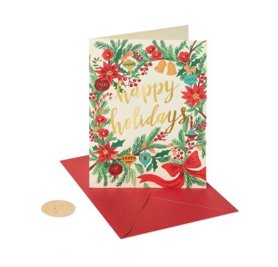 China Business.office.gift .promotion.etc Design High Quality Charming Christmas Cards Boxed Wonderful Happy Holiday Greeting Card For Family Friend for sale