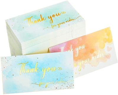 China Beautiful Business.office.gift .promotion.etc design watercolor support small professional shopper thank you cards for online or retail stores for sale