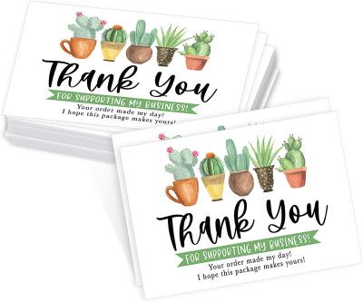 China Business Mini Customer Thank You Cards Unique Succulent Reliable Quality Thank You Shopping Card For Small Business Online Store for sale