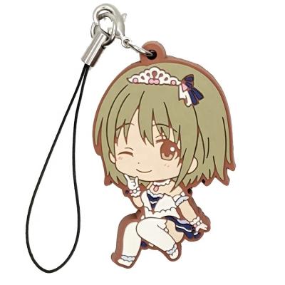 China Custom made eco-friendly kawaii 2D keyholder key indicator LOGO anime cute girly keychain for sale