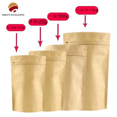 China Food Grade Heat Sealable Zipper Nuts Packaging Silver Up To 10 Colors Stand Up Foil Coffee Bags With Valve for sale