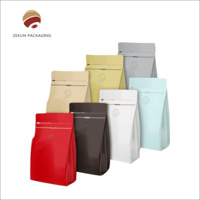 China Customized Coffee Packaging Bags with Flat Bottom and Valve for sale